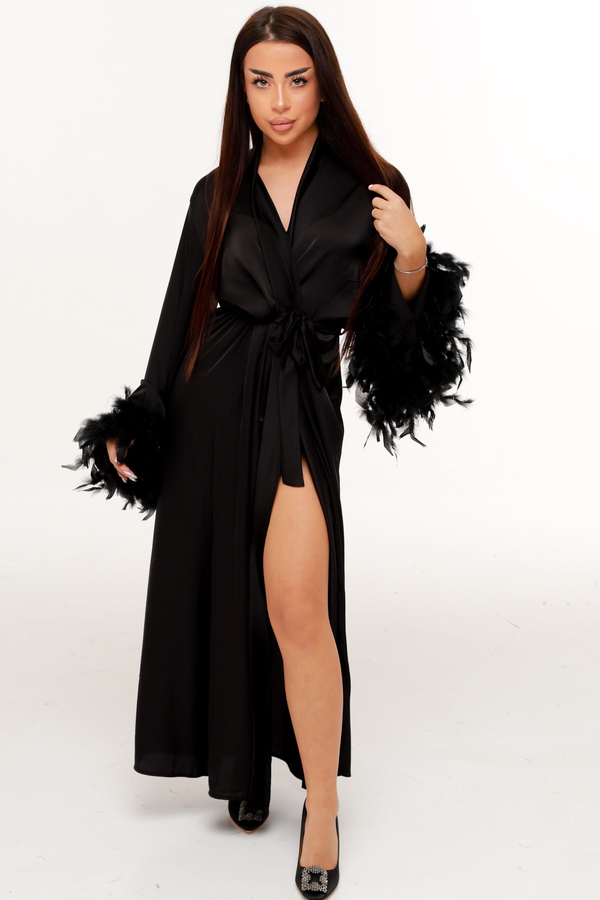 ХАЛАТ З ПІР’ЯМ ЧОРНИЙ