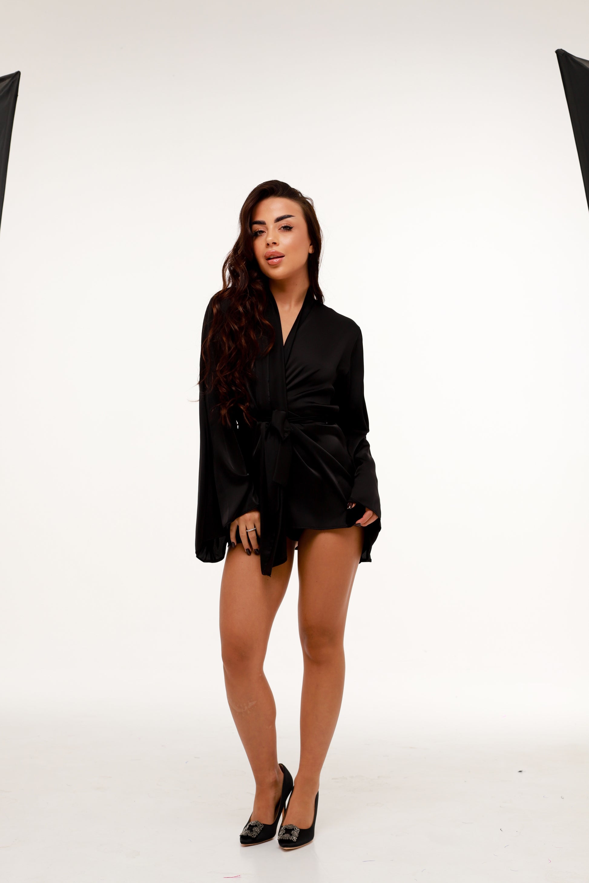 КЛАСИЧНИЙ ХАЛАТ МІНІ ЧОРНИЙ