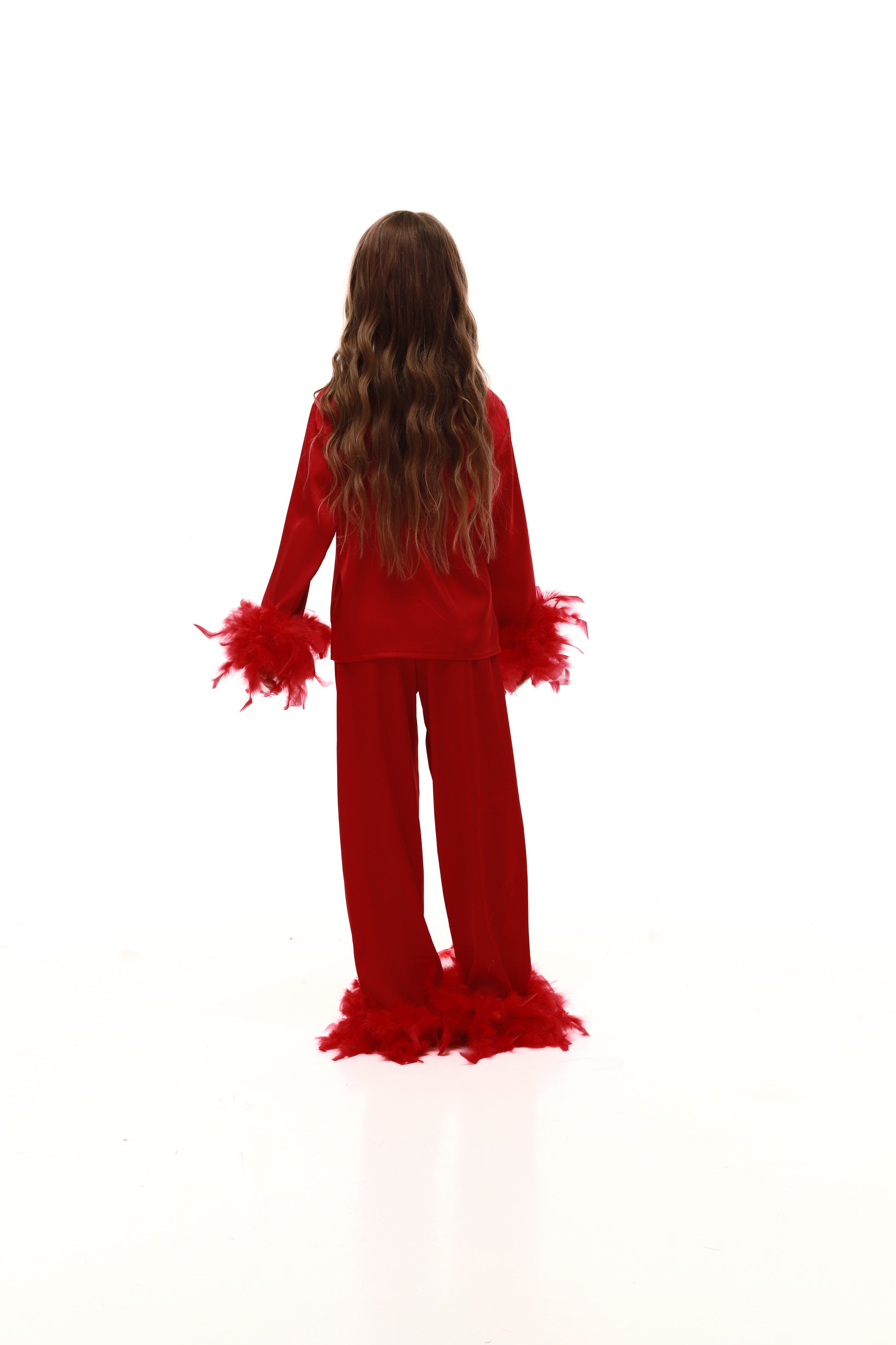 ДИТЯЧА ПІЖАМА З ПІРʼЯМ ЧЕРВОНА