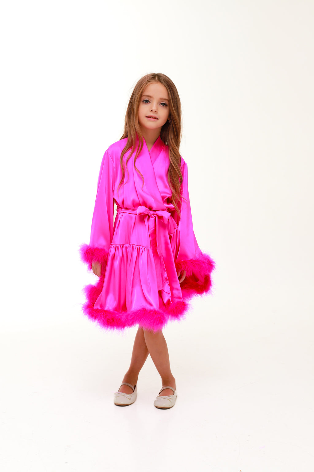 FAMILY LOOK ВОЛАН (мама + донечка) ФУКСІЯ