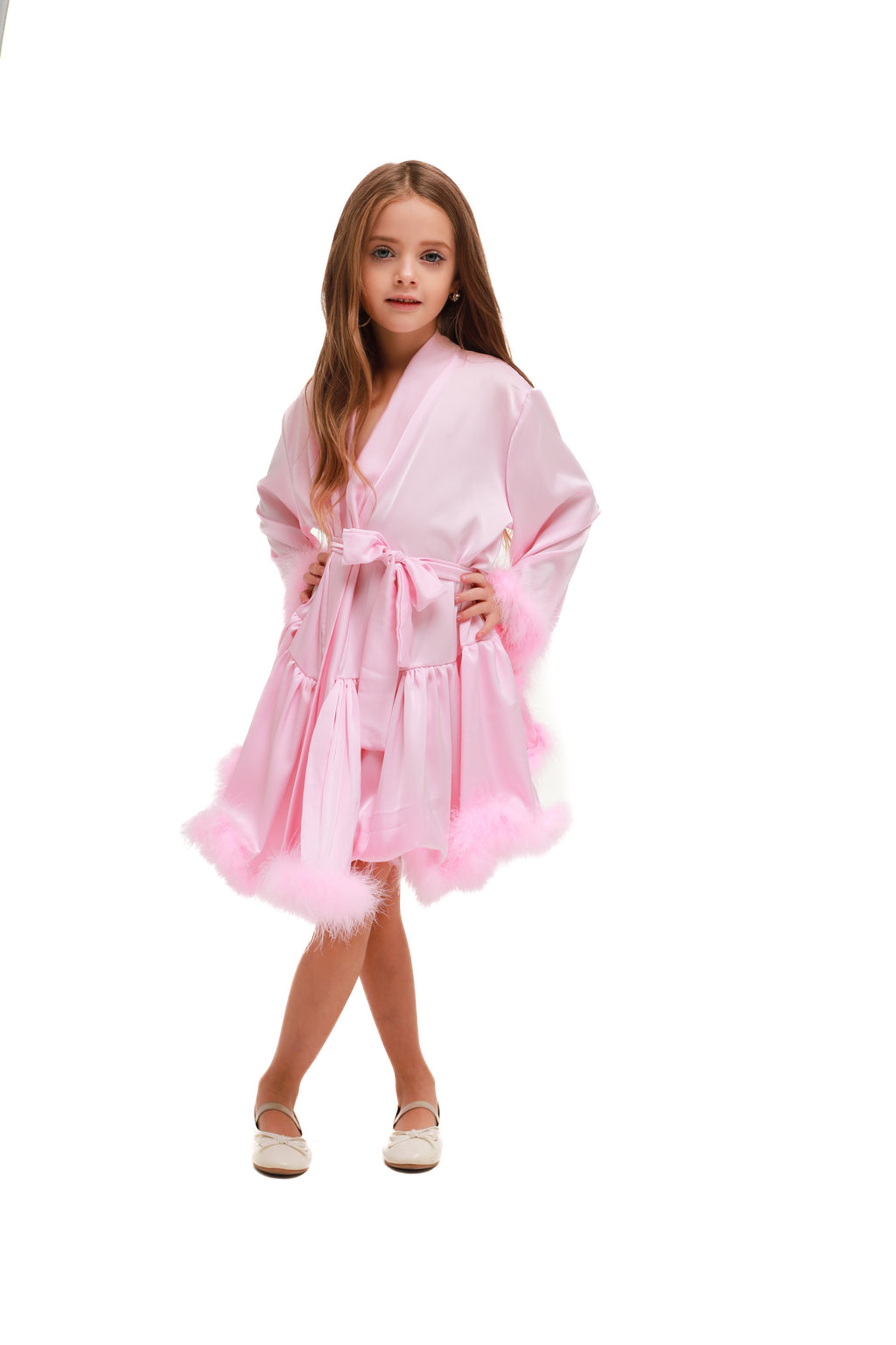 FAMILY LOOK ВОЛАН (мама + донечка) НІЖНО - РОЖЕВИЙ