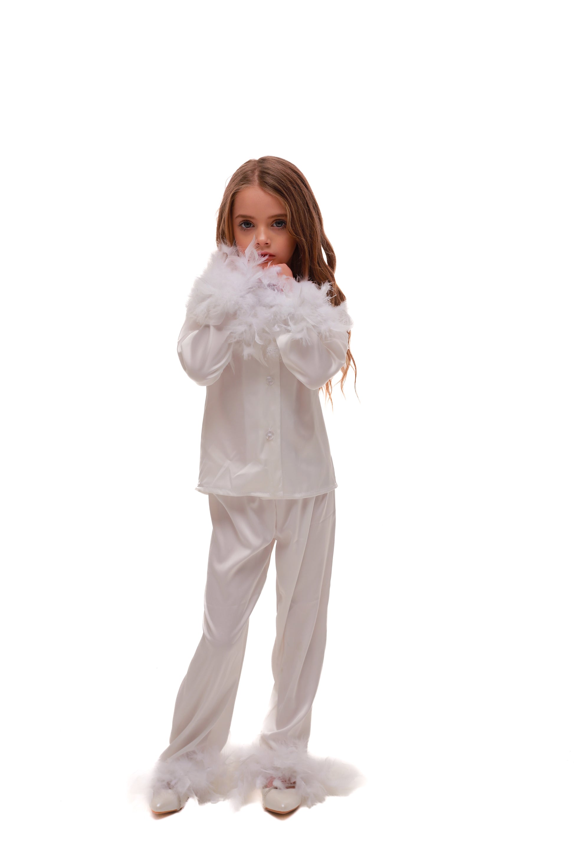 ДИТЯЧА ПІЖАМА З ПІРʼЯМ БІЛА