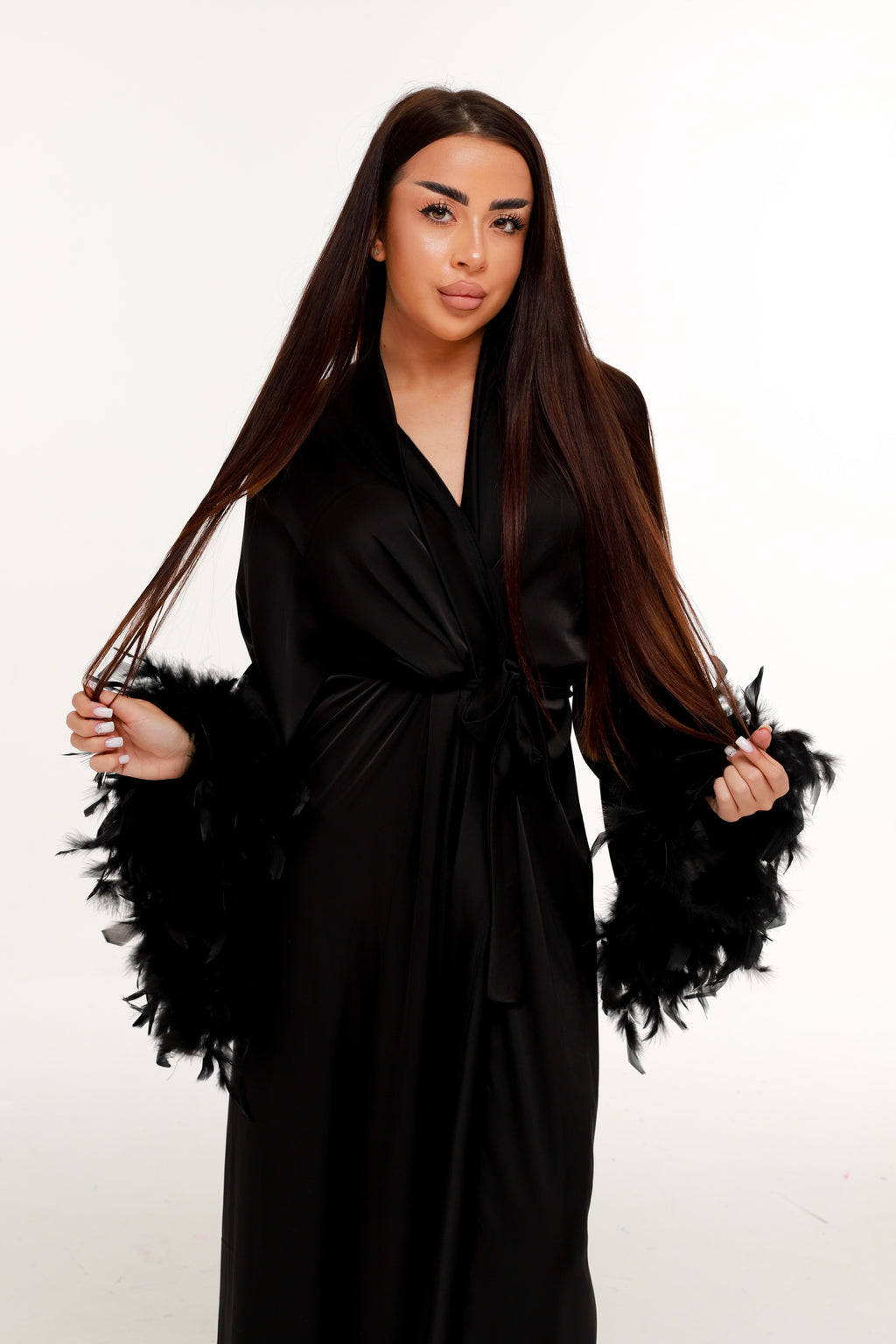 ХАЛАТ З ПІР’ЯМ ЧОРНИЙ