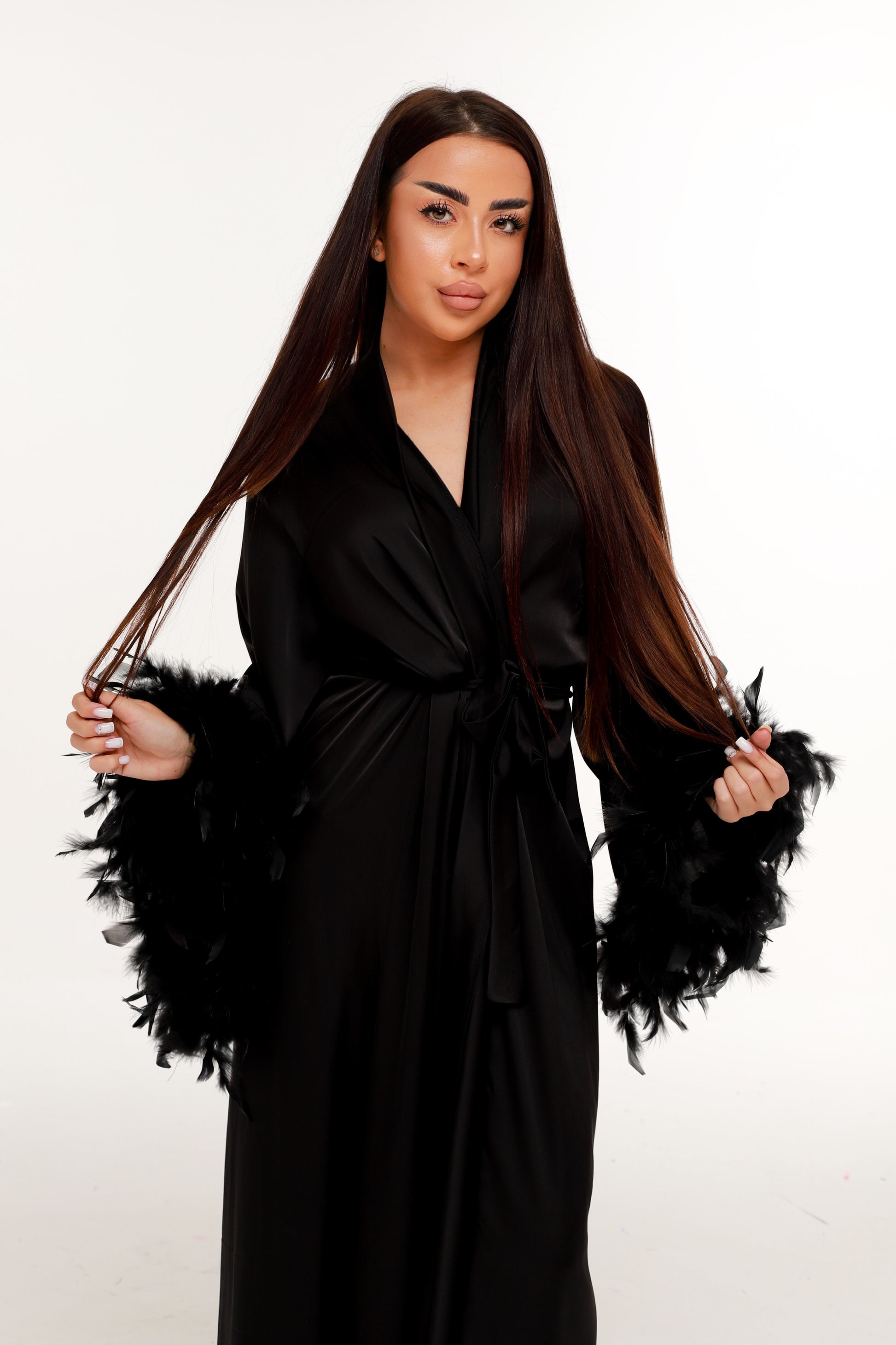 ХАЛАТ З ПІР’ЯМ ЧОРНИЙ