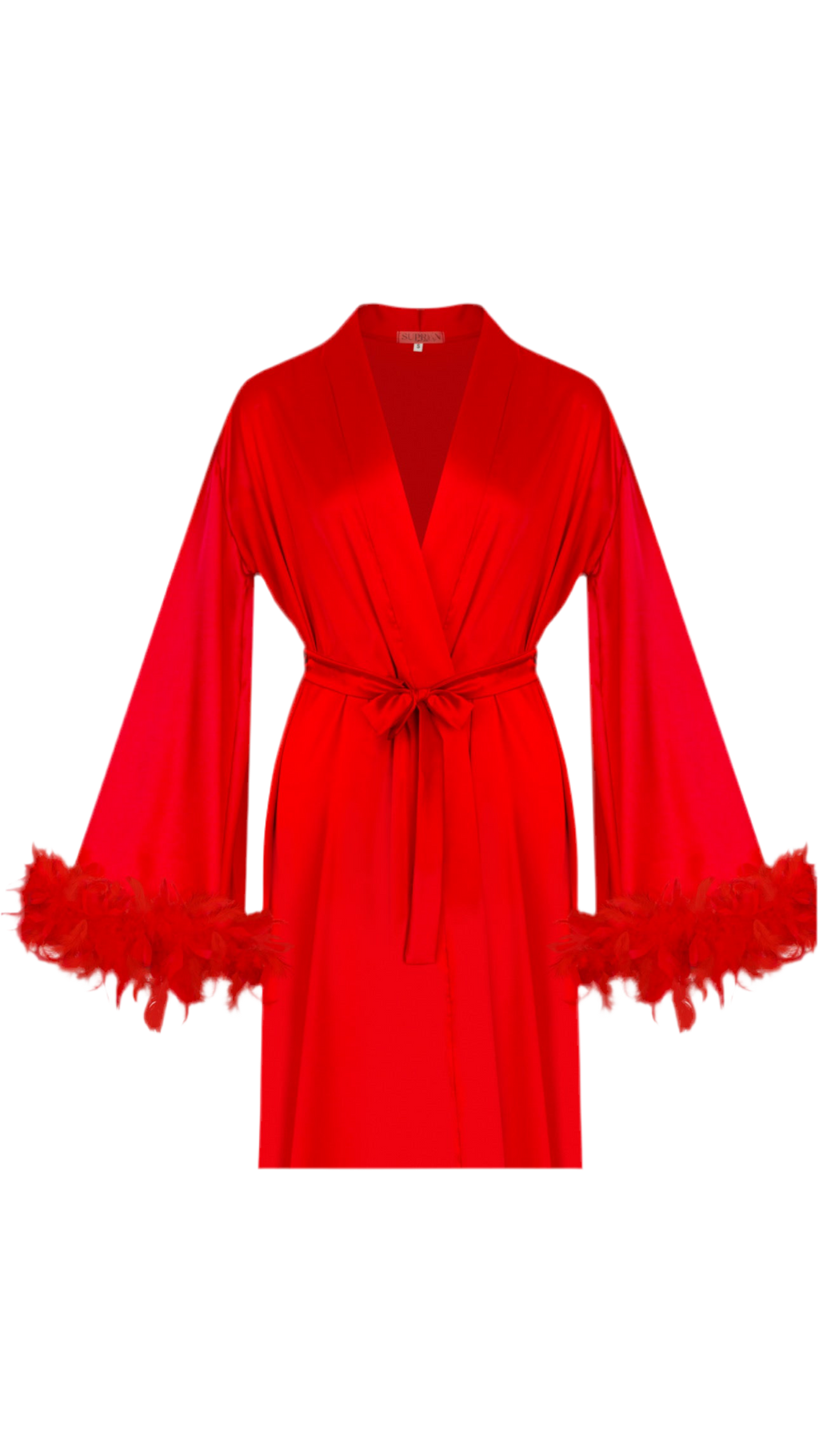 ХАЛАТ З ПІР’ЯМ ЧЕРВОНИЙ короткий