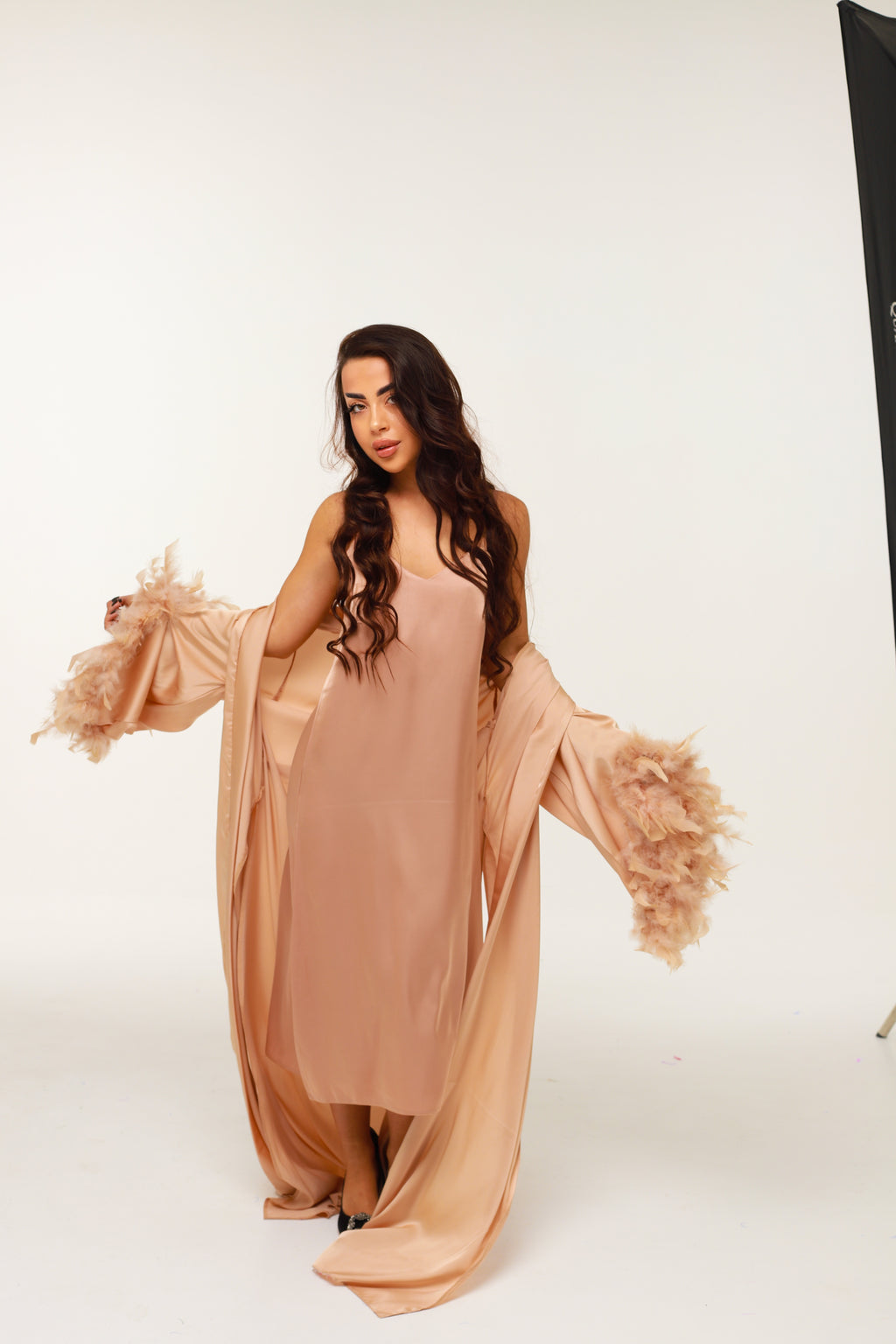 ШОВКОВА СОРОЧКА КЛАСИЧНА БЕЖ МАКСІ