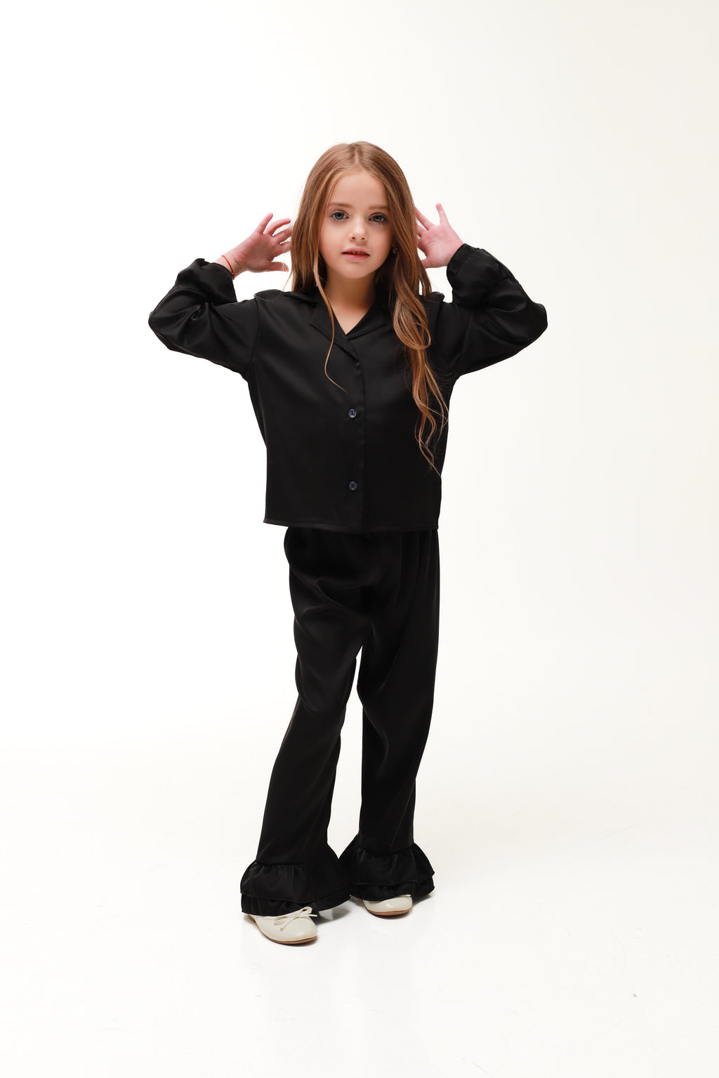 ПІЖАМНИЙ FAMILY LOOK (мама + донечка) ЧОРНИЙ