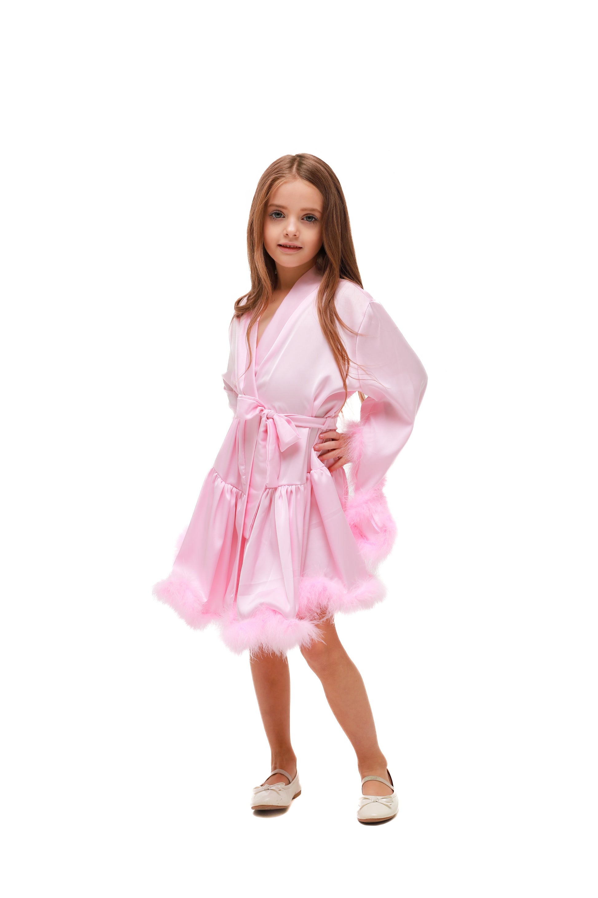 FAMILY LOOK ВОЛАН (мама + донечка) НІЖНО - РОЖЕВИЙ