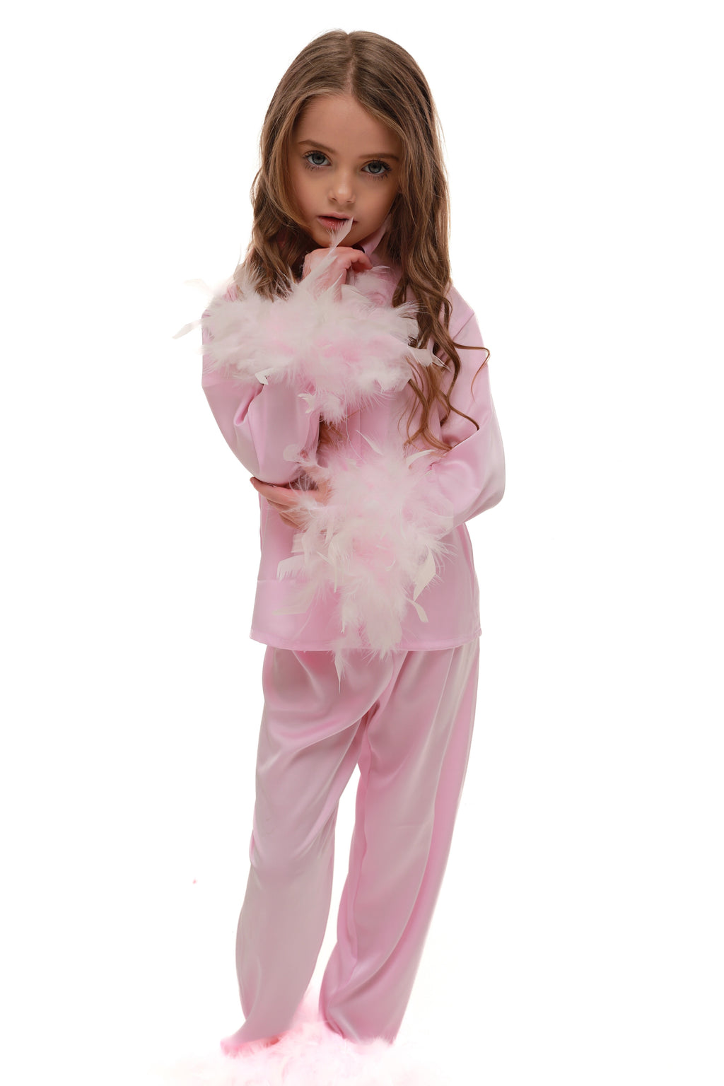 ДИТЯЧА ПІЖАМА З ПІРʼЯМ РОЖЕВА