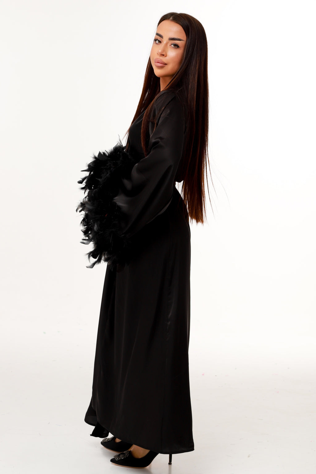 ХАЛАТ З ПІР’ЯМ ЧОРНИЙ