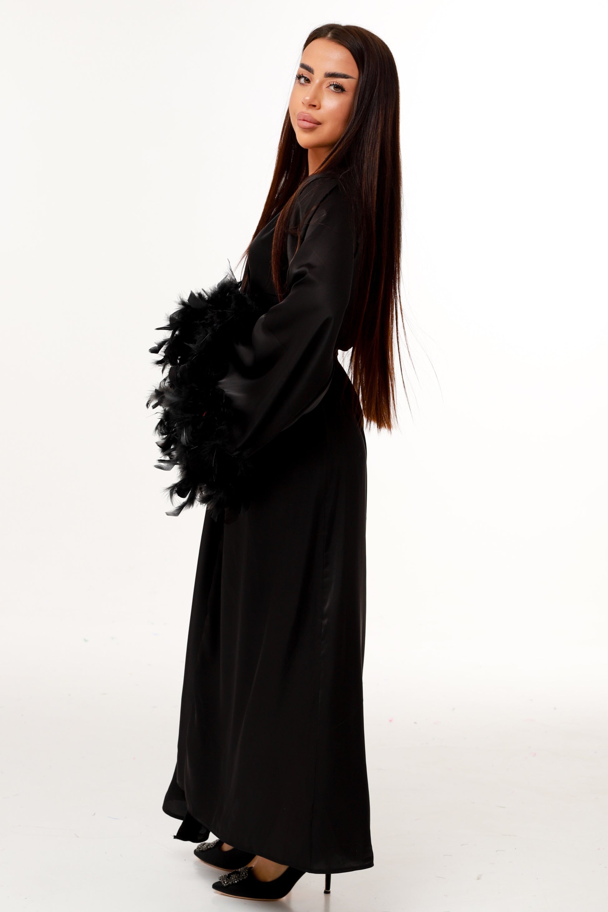 ХАЛАТ З ПІР’ЯМ ЧОРНИЙ